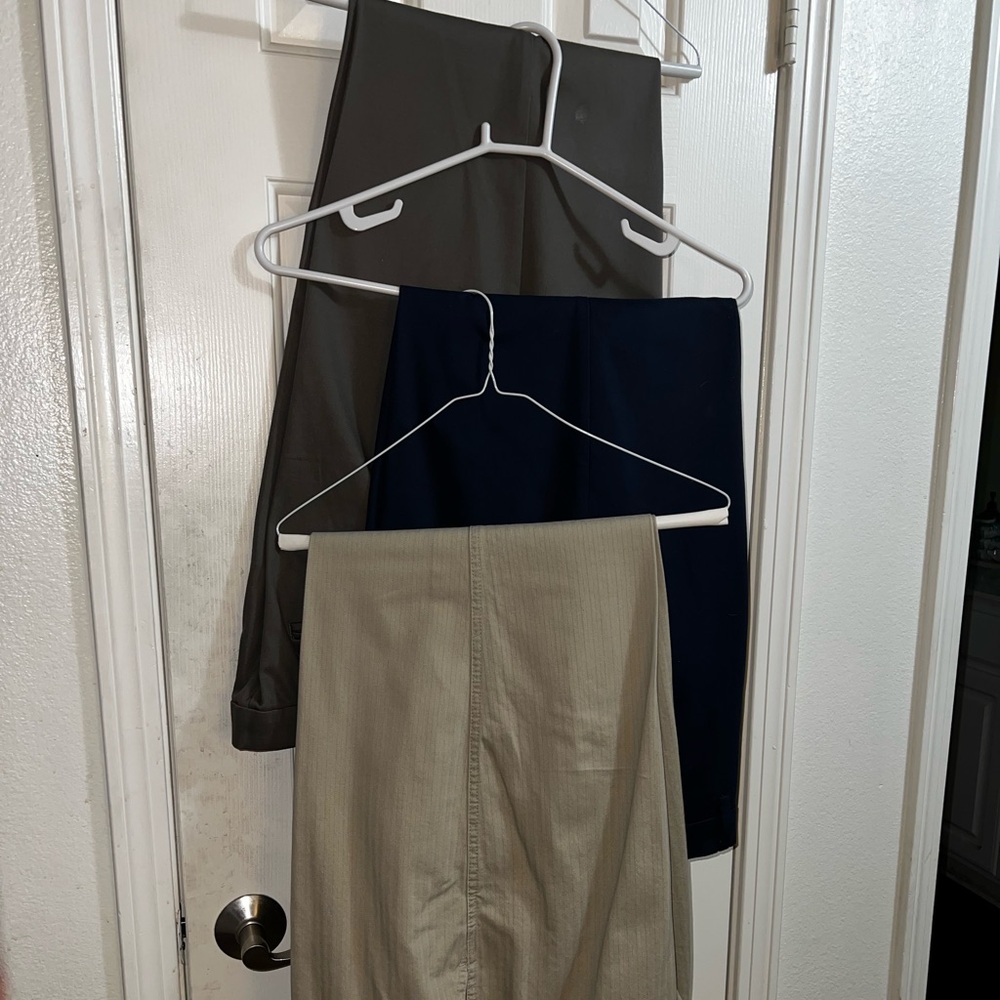 Three pairs of men's casual work pants size 38 x 32